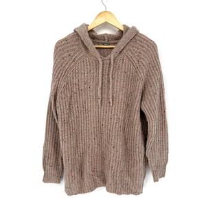 NWT Aerie Hooded Sweater Knit Pullover Womens S Beige Cozy Core Low Effort Cute‎